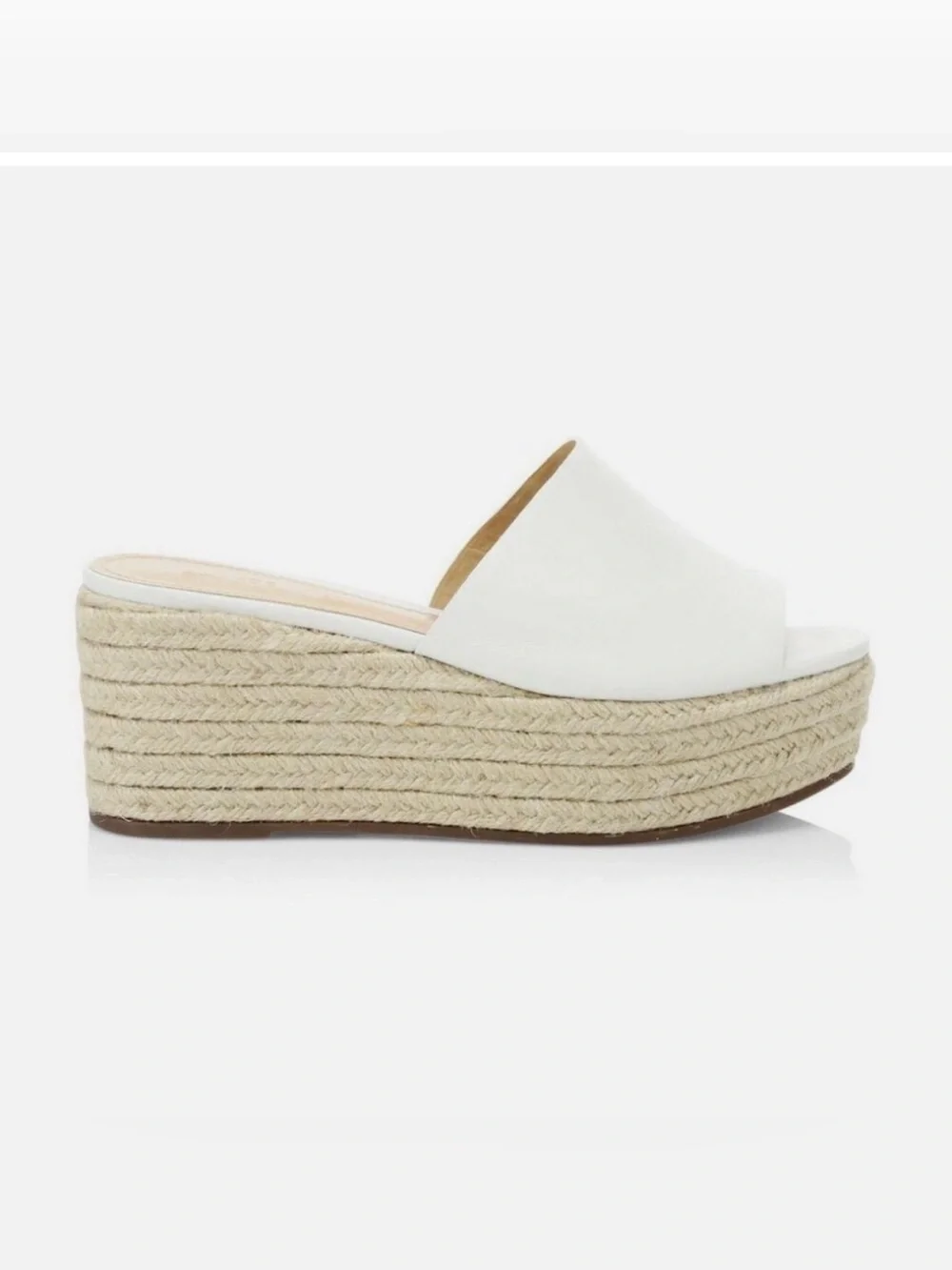 NWT Schutz Thalia White Slide Espadrille Platform Sandal - size 9